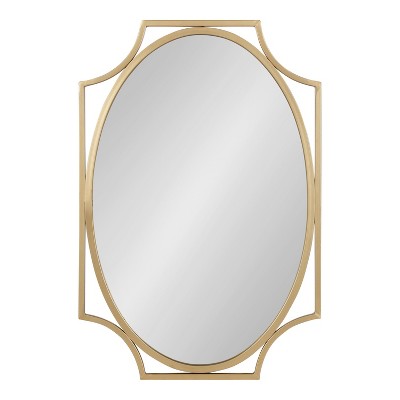Gold Scalloped Oval Iron Vanity Wall Mirror 20x30