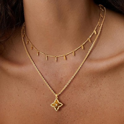 Clotth Gold Necklace for Women Dainty 14K Gold Plated,Necklace Adjustable Chain Choker Charm Lucky Necklaces for Women Jewelry