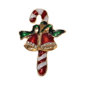 Unique Bargains Christmas Brooches Alloy Dripping Wax Red Green 1.65"x2.24" 1 Pc - 1 of 4