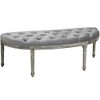 CAVINAS Bench Semi-Circle Ottoman with Tufted Velvet-Touch Fabric Rubberwood Legs for Bedroom - 2 of 4