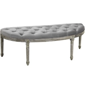 NicBex Modern 56" Bedroom Bench Semi Circle Accent Stools with Wood Legs for Bedroom and Entryway - 1 of 4