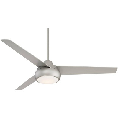 52" Casa Vieja Modern 3 Blade Indoor Ceiling Fan with Light LED Dimmable Remote Brushed Nickel Opal Glass House Bedroom Living Room Home