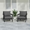 WestinTrends Avalon Outdoor Modern HDPE Patio Club Chairs with Deep Seat Cushions (Set of 2) - 2 of 4