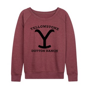 Women's - Yellowstone - Stone Dutton Bravado Lightweight French Terry Wide Neck Long Sleeve Shirt - 1 of 4