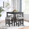 LOVMOR Farmhouse Counter Height Dining Table Set, Bar Table and Chairs Set for Living Room, Dining Room - 3 of 4