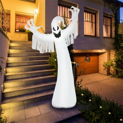 Syemin Decorative Holiday Scene Props Halloween Inflatable Decoration Giant Halloween Inflatable Ghost Decor Party Yard Decoration, White, 35"*35"*96"