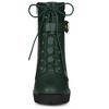 Allegra K Women's Platform Solid Buckle Lace Up Block Heel Ankle Boot - 2 of 4