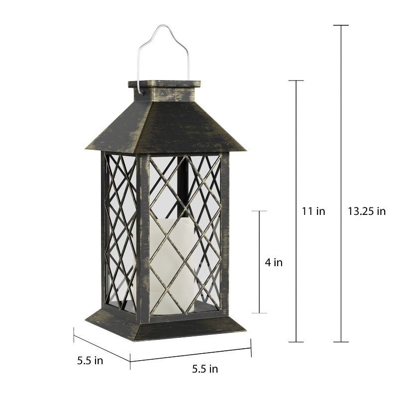 Hastings Home Solar Powered LED Lantern - Antique Bronze, 4 of 9