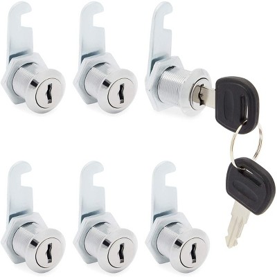 Stockroom Plus 6 Pack Cabinet Cam Locks with Keys, 13/16 Cylinder Lock for Tool Box & Dresser Drawer, 20mm