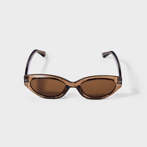 Women's Plastic Cateye Sunglasses - Wild Fable™ Brown: Maximum UV Protection, Polycarbonate Lenses, Recycled Frame - 1 of 2