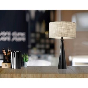 Linda Table Lamp Black - Adesso: ETL Listed, Polyester Shade, Metal Body, 3-Way Rotary Switch - 1 of 4