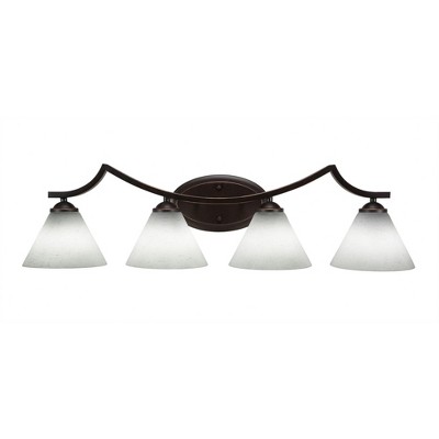 Toltec Lighting Zilo 4 - Light Vanity in  Dark Granite with 7" White Muslin Shade