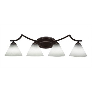 Toltec Lighting Zilo 4 - Light Vanity in  Dark Granite with 7" White Muslin Shade - 1 of 1