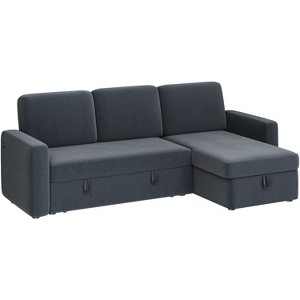 Yaheetech Convertible L-Shaped Sofa Bed with Chaise & USB & Type-C Ports - 1 of 4