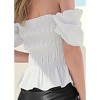 VENUS Womens Smocked Puff Sleeve Top - 4 of 4