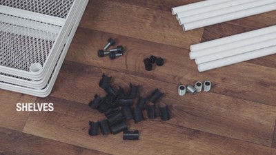 Versatile MeshWorks Black Metal Mesh 6-Tier Shelving Tower