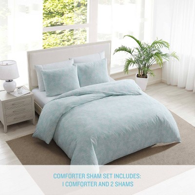 Blue Cotton Full Reversible Comforter Set