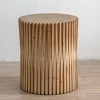 Retro Cylindrical Coffee Table, Round Fluted End Table, Small Accent Table, Round Nightstand Sofa Side Table for Living Room Office Balcony Bedroom - 2 of 4
