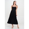 Slickblue Women’s Maxi Dress, Smocked Bodice, Ruffle Accents, Adjustable Spaghetti Straps with Tie, Black, Size S-L - 2 of 4