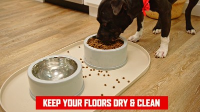 Small Khaki Green Silicone Waterproof Dog Food Mat
