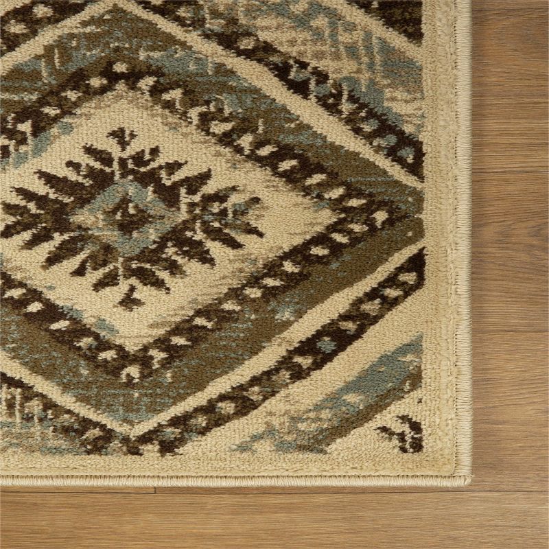Farmhouse Rustic Diamonds Power-Loomed Living Room Bedroom Entryway Indoor Area Rug or Runner by Blue Nile Mills, 4 of 8