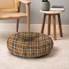 Little Arrow Design Co fall plaid brown olive Round Floor Pillow - Deny Desings - 4 of 4
