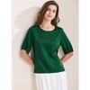INSPIRE CHIC Women's Crew Neck Half Sleeve Dressy Casual Work Tunic Blouse - 2 of 4