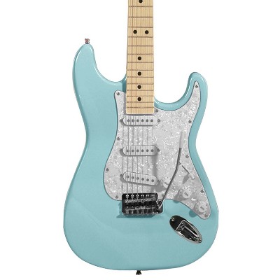Sawtooth ES Series Electric Guitar, Daphne Blue Electric Guitar with 3 Ply Pearl White Pickguard