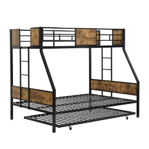 NicBex Twin Over Full Bunk Bed with Full-Length Guardrail and Trundle,Loft Bed with 2-Side Ladder,Modern Bunk Beds,Bunk Beds for Bedroom - 1 of 4