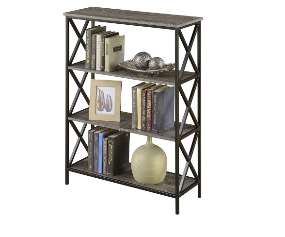 Tucson 4 Tier Bookcase Weathered Gray 42" - Johar Furniture