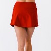 Calypsa Women's Chlorine Resistant High Waisted Mini Swim Skirt With Shorts - 2 of 4