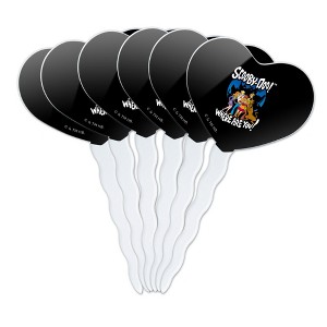 ScoobyDoo Ghost Silhouettes Heart Love Cupcake Picks Toppers Decoration Set of 6 - 1 of 3