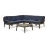 Grenada 6pc Acacia Sectional Sofa Set - Gray/Dark Gray - Christopher Knight Home - 2 of 4