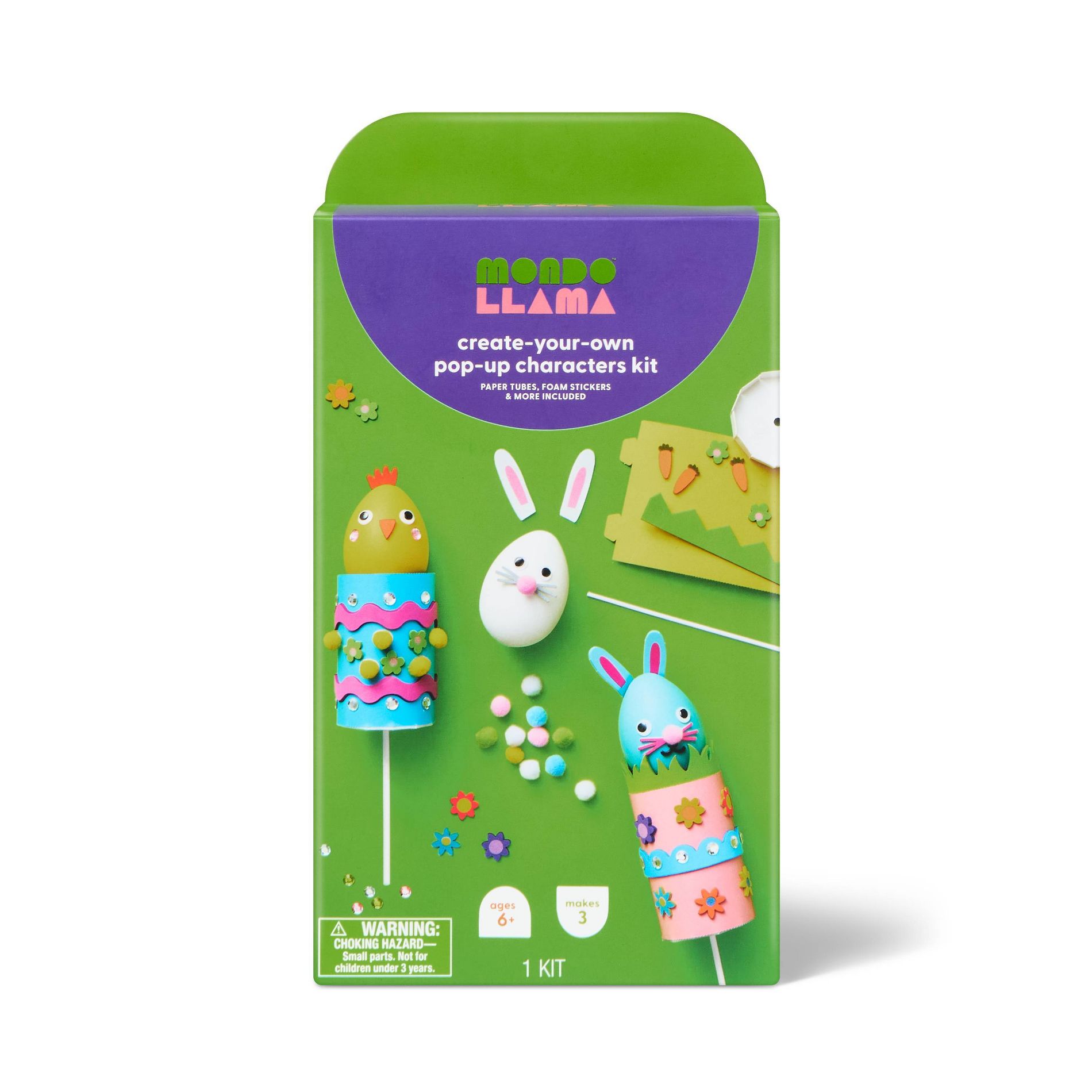 Easter Craft 3ct Pop-Up Puppets Activity Kit - Mondo Llama™