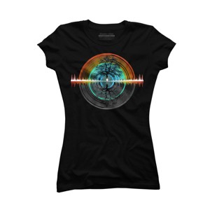 Junior's Design By Humans Color Nature Sounds Night Oak Tree By Maryedenoa T-Shirt - 1 of 2