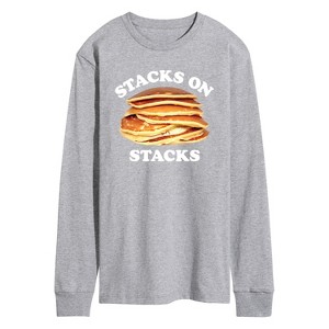 Men's - Instant Message - Pancakes Stacks On Stacks Long Sleeve Graphic T-Shirt - 1 of 4