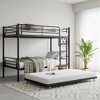 CAVINAS Twin-Over-Twin Metal Bunk Bed with Ladder & Fence/Trundle,Modern Bed Frame for Kids Room,Bedroom - 2 of 4