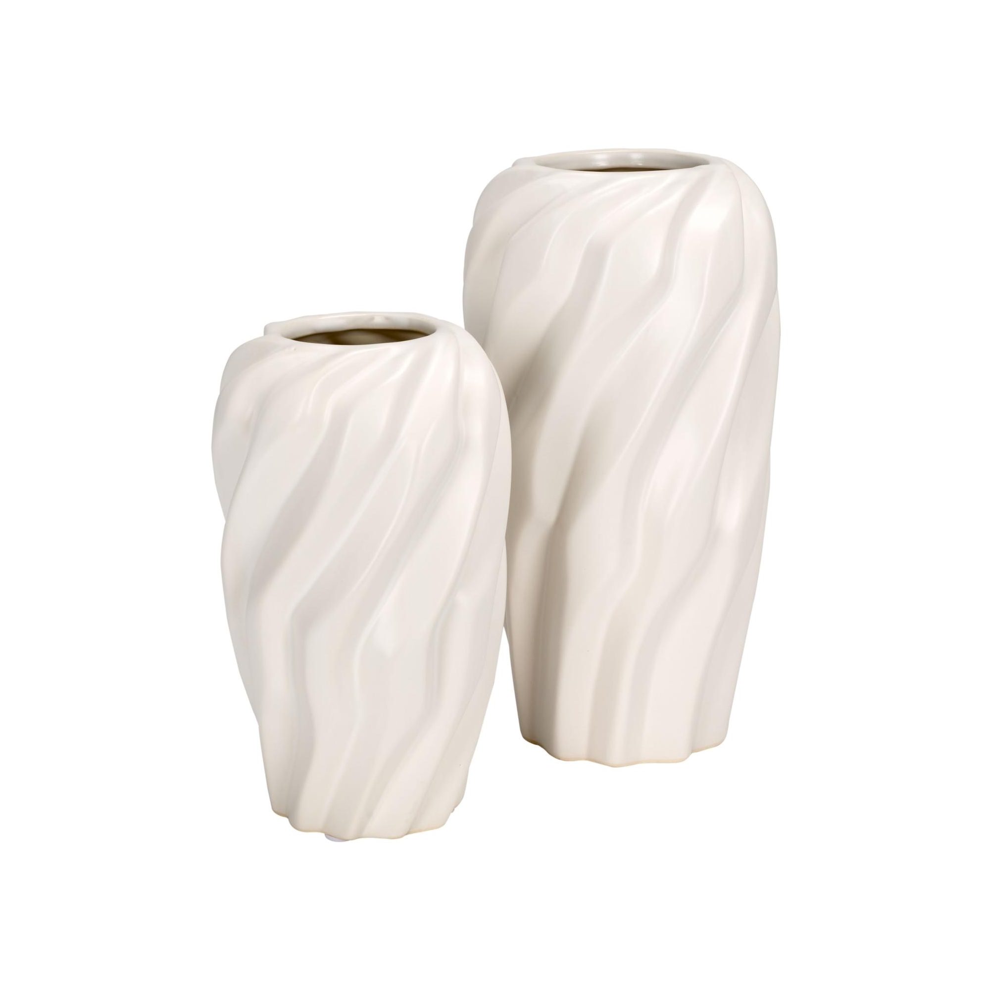 Verdad Set of 2 Ceramic Vases - Cream - Safavieh