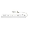 RAYOVAC® 6-AC Outlet and 3-USB Port Surge Protector Power Strip, 1.5-Ft. Cord with Straight Plug, FL-301CS in White - 2 of 4