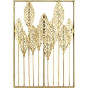 Dahlia Studios Ciera 28" High Matte Gold Framed Wall Art - 1 of 4