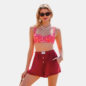Women's Chic Beach Crinkle Cover Up Shorts - Cupshe - 1 of 4