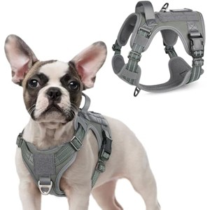 rabbitgoo Tactical Dog Harness for Small Dogs, Vest with Handle & Molle, Easy Control for Training Walking, Adjustable Reflective Straps, Dark Grey, S - 1 of 1