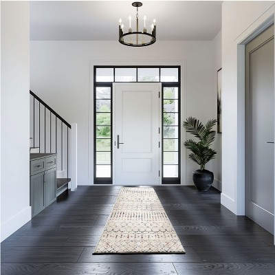 Elevated Trellis 4' Square Light Multi Synthetic Accent Rug