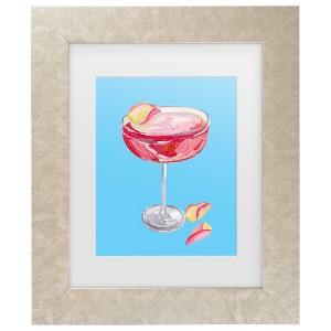 Trademark Fine Art - Alice Straker  Sparkling Rose Gin Cocktail Matted Framed Art - 1 of 4