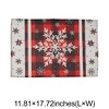 Unique Bargains Christmas Place Mats Plaid Big Snowflake Flax Red White Green 11.8"x17.7" 2 Pcs - 3 of 4