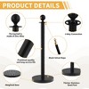 Black Crowd Control Stanchion Velvet Ropes Carpet Set, 12pcs Post Sand Injection Hollow Base (26 ft Carpet, 10pcs Velvet Rope) - 4 of 4