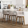 WestinTrends Soho Modern Chenille Upholstered 26" Counter Height Swivel Bar Stools (Set of 3) - 2 of 4