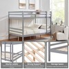 NicBex Bunk Bed,Wood Bunk Bed Frame with Ladder and High Guardrail,Twin Size Bed Frame for Kids Teens,No Box Spring Needed - 4 of 4