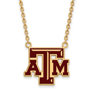 Black Bow Jewelry 14k Yellow Gold Plated Sterling Silver Texas A&M Aggies NCAA Necklace 18 Inch - 1 of 4