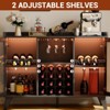 47" Industrial Wine Buffet with LED Lighting ¨C Modern Liquor Cabinet with Wine Racks, Glass Holders - 4 of 4